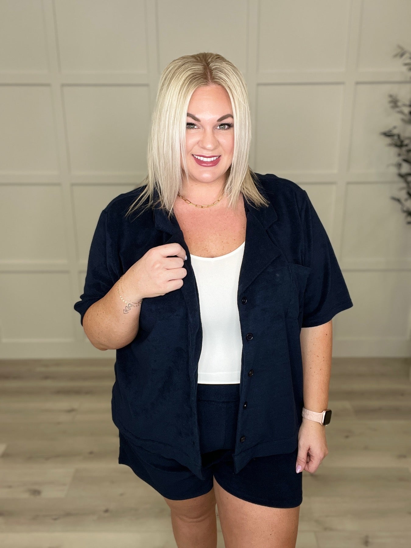 Blusa Abotonada de French Terry en Dos Colores