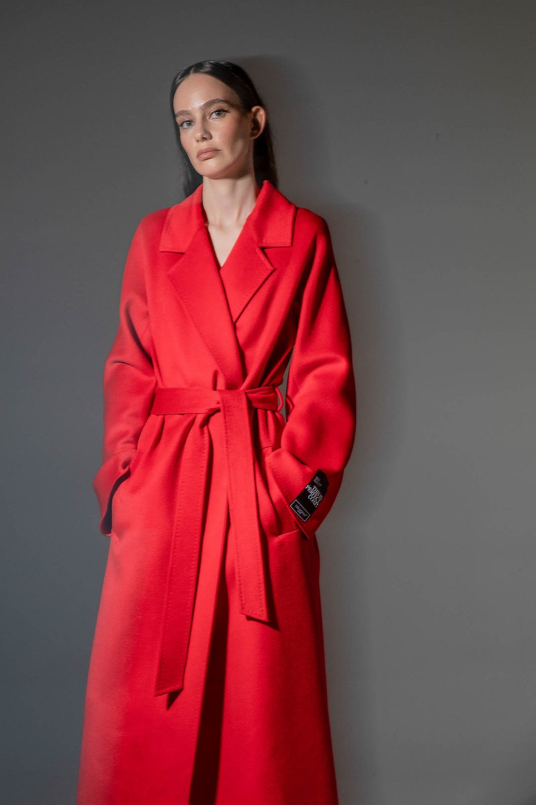 Abrigo Chester Premium de lana y cachemir en rojo Sicilia