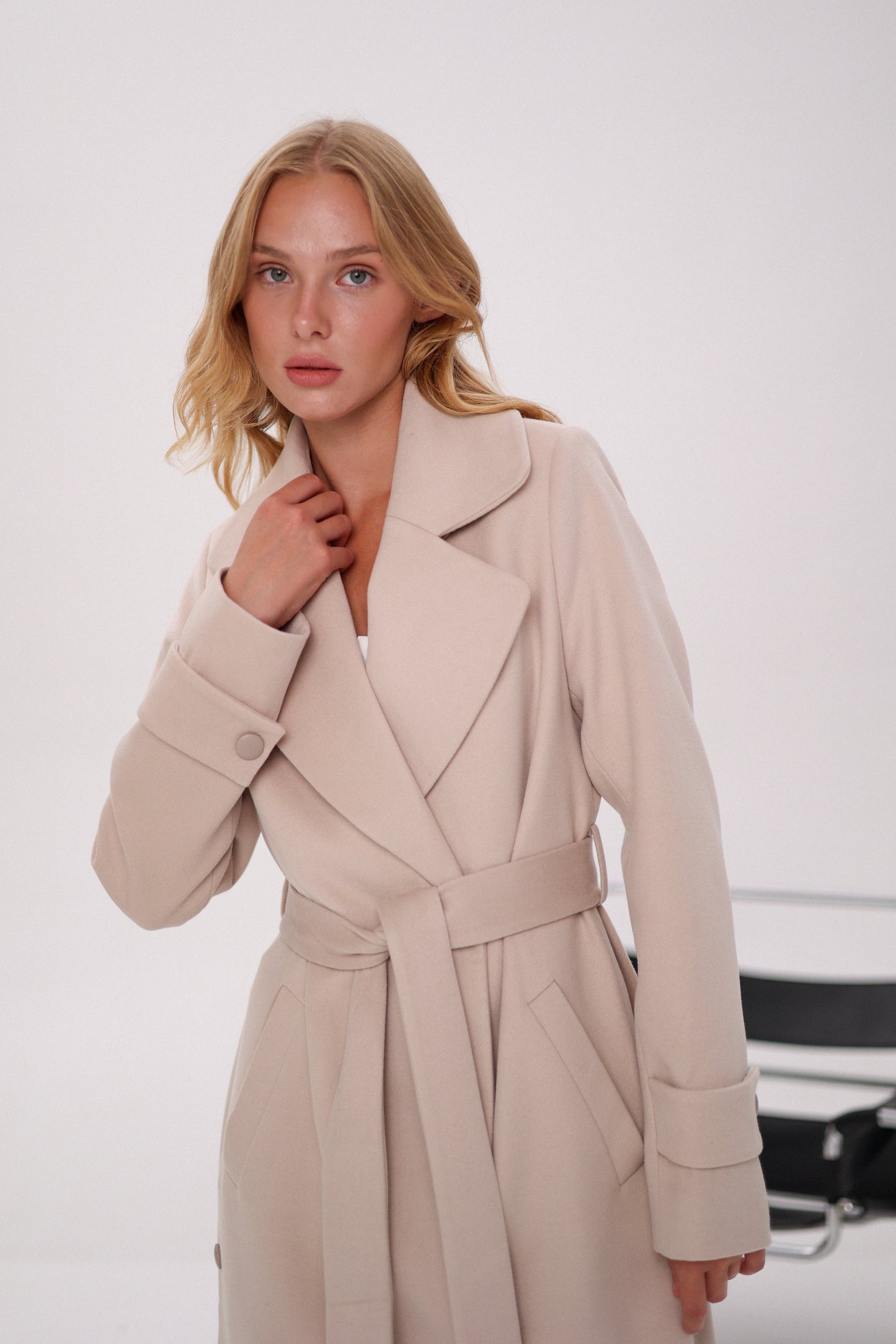 Abrigo Camille de mezcla de cachemira en beige