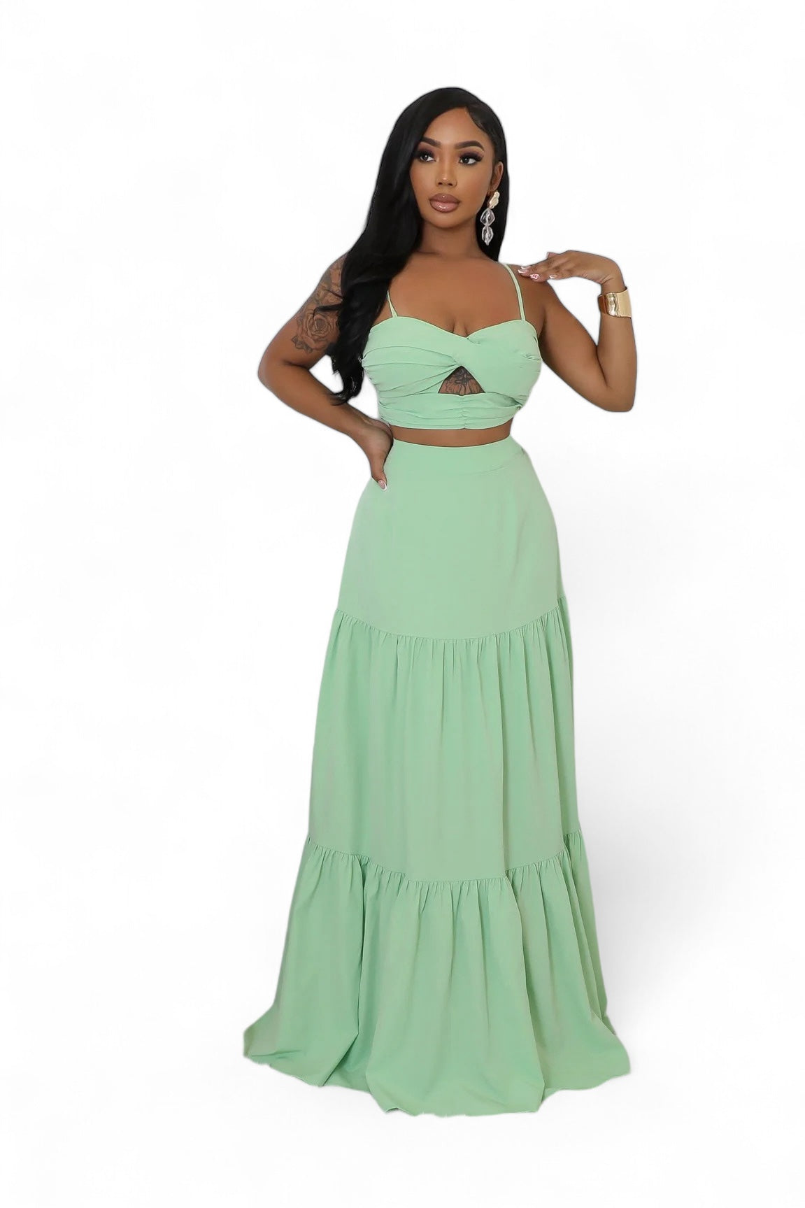 Conjunto de dos piezas de falda maxi