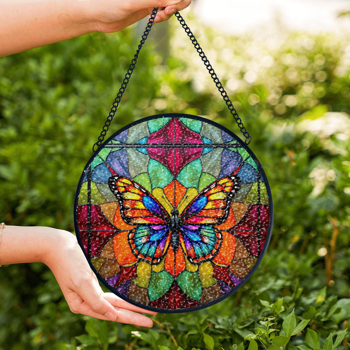 Stained Glass Colorful Butterfly Suncatcher Home Decor