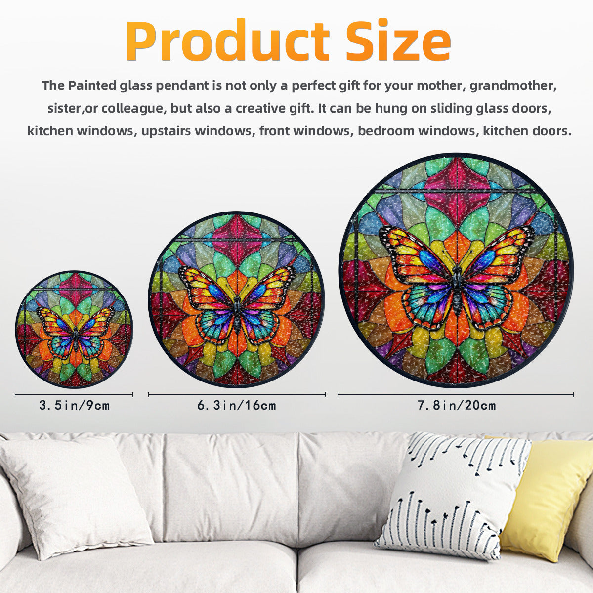 Stained Glass Colorful Butterfly Suncatcher Home Decor
