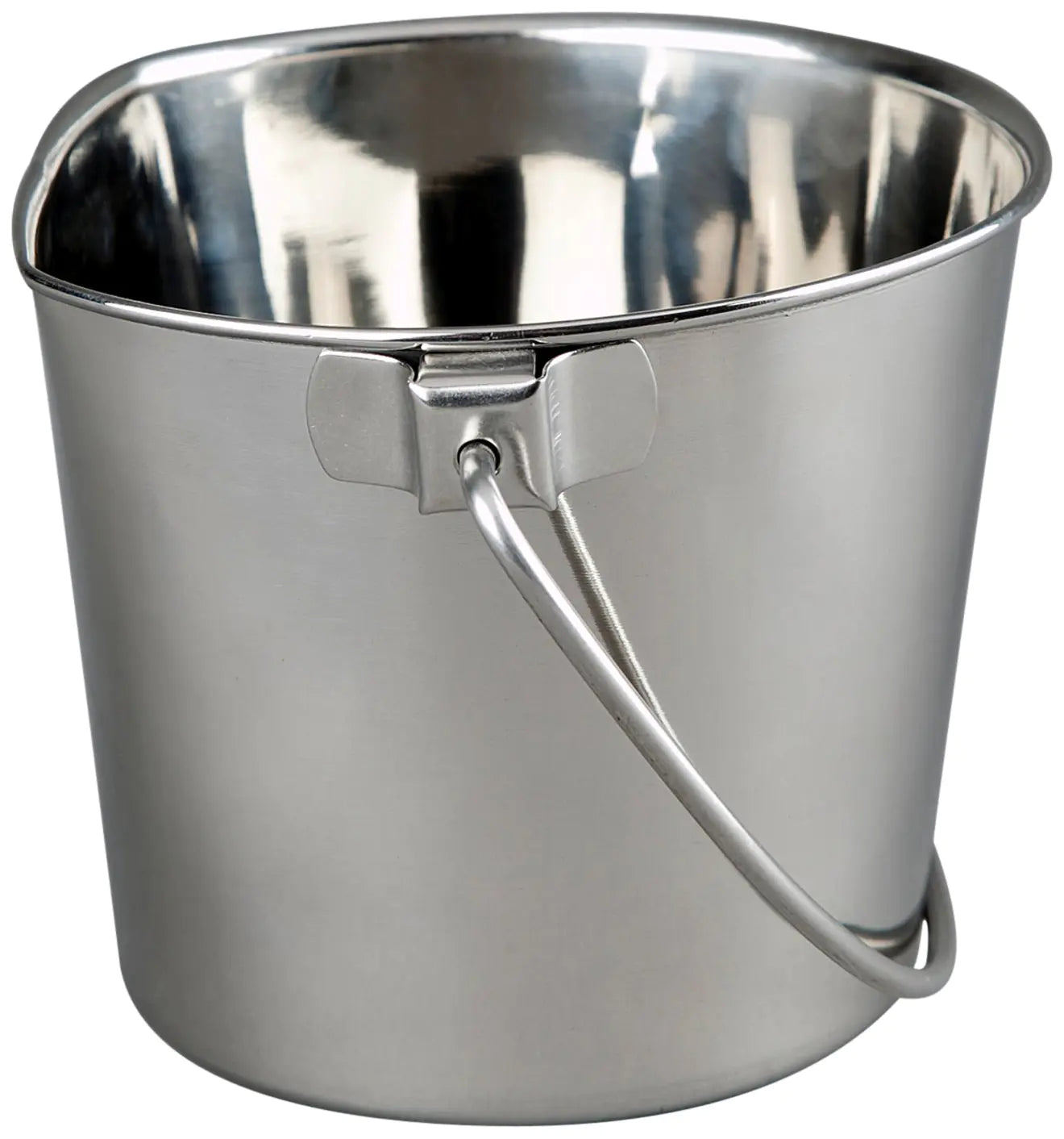 Advance Pet Product 1 Quart Heavy Duty Stainless Steel Flat Side Bucket | Durable Food & Water Pail for Dogs Cats Kennels Cages and Critter Crates | Multi-Purpose Bucket