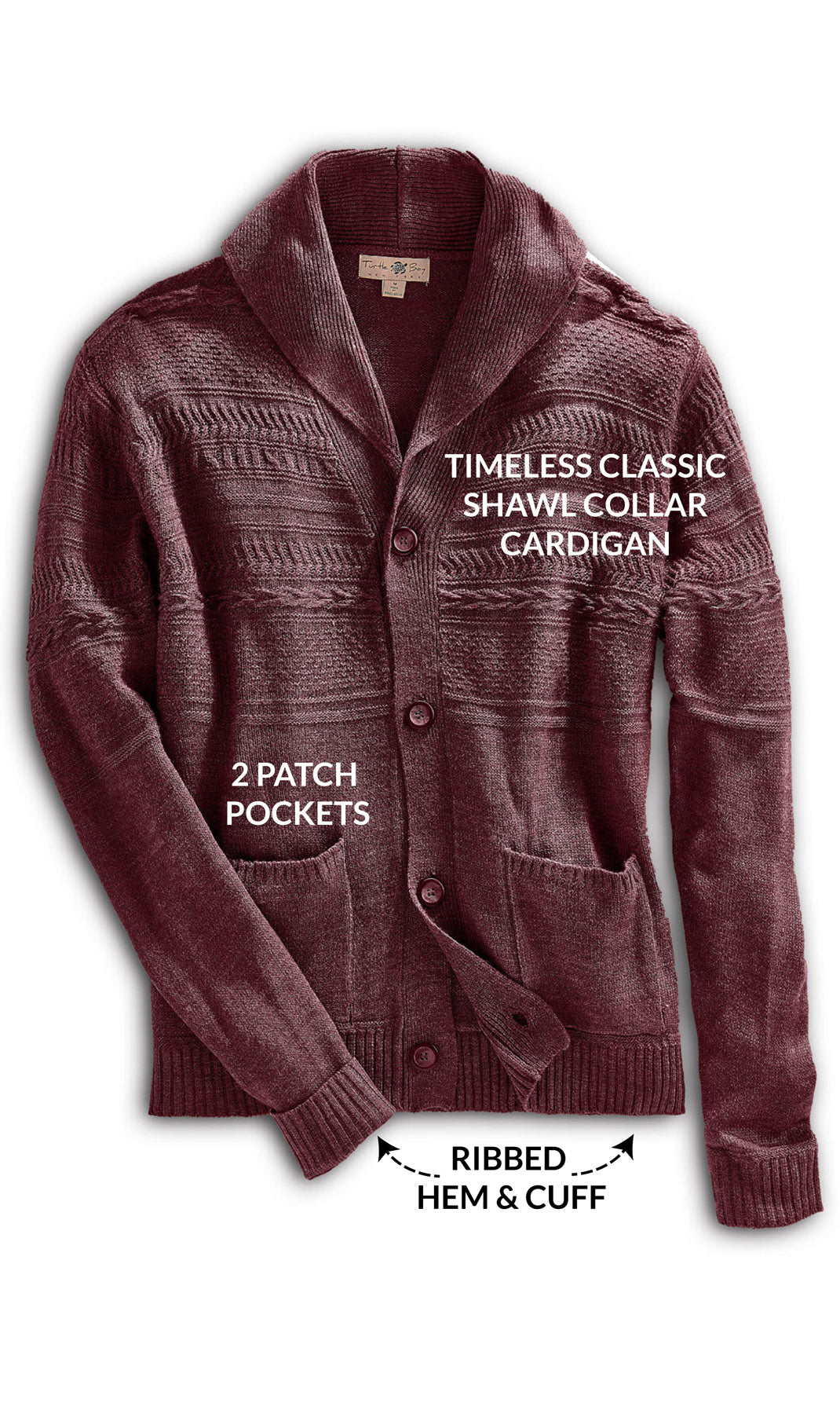 Cárdigan de punto jacquard con cuello chal para hombre