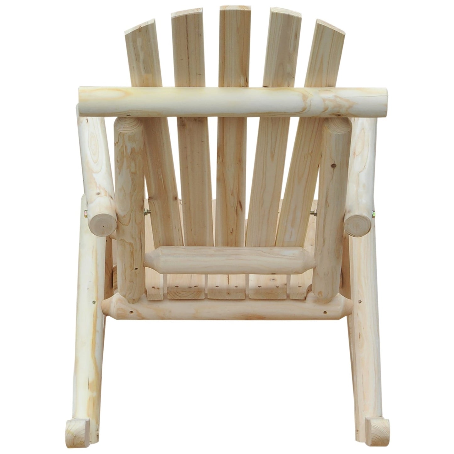 Sillón Adirondack Balancín Clásico de Madera de Abeto FarmHouse Natural - Juego de 2