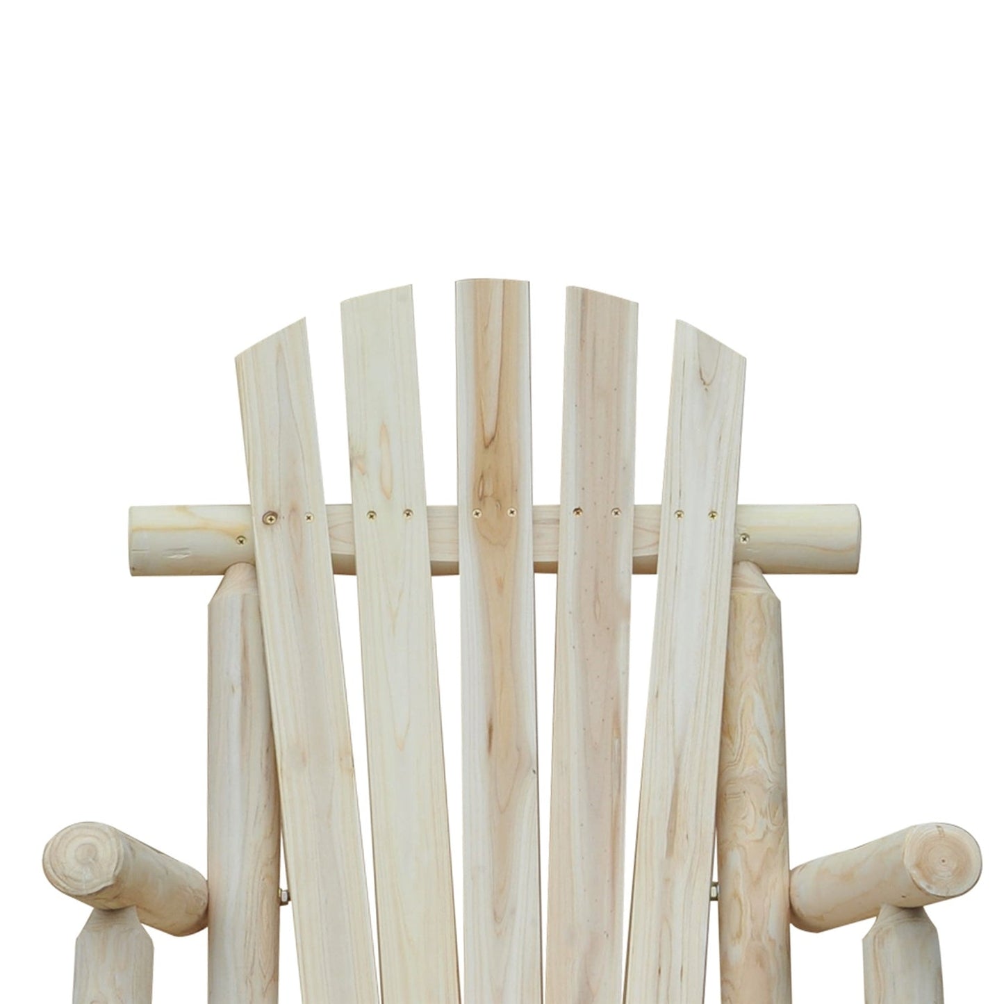 Sillón Adirondack Balancín Clásico de Madera de Abeto FarmHouse Natural - Juego de 2
