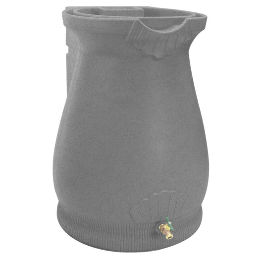 Barril de lluvia de plástico gris granito de 65 galones con jardinera superior