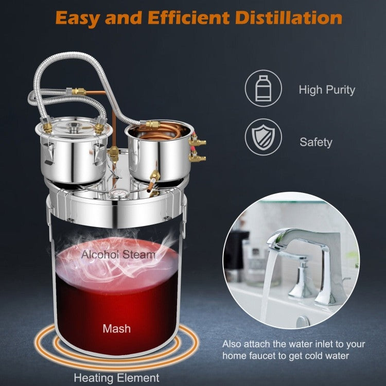 Kit de fermentación / destilación de alcohol de acero inoxidable de 10 galones