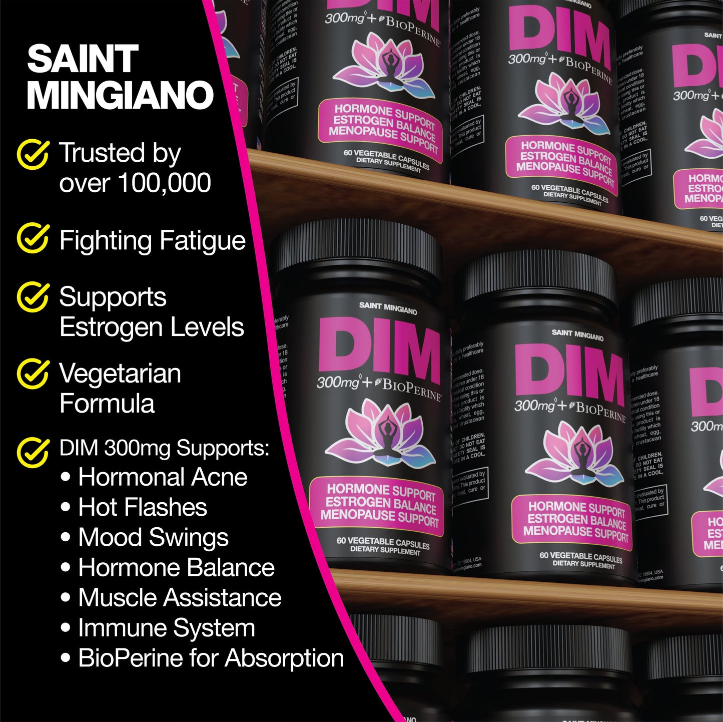 DIM Supplement 300 mg Supplements | Hormone Estrogen and Menopause Balance for Women