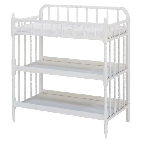 Cambiador de madera blanca con colchón impermeable de 2,54 cm