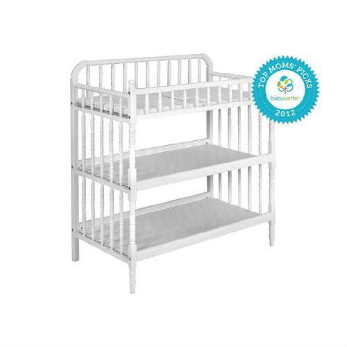 Cambiador de madera blanca con colchón impermeable de 2,54 cm
