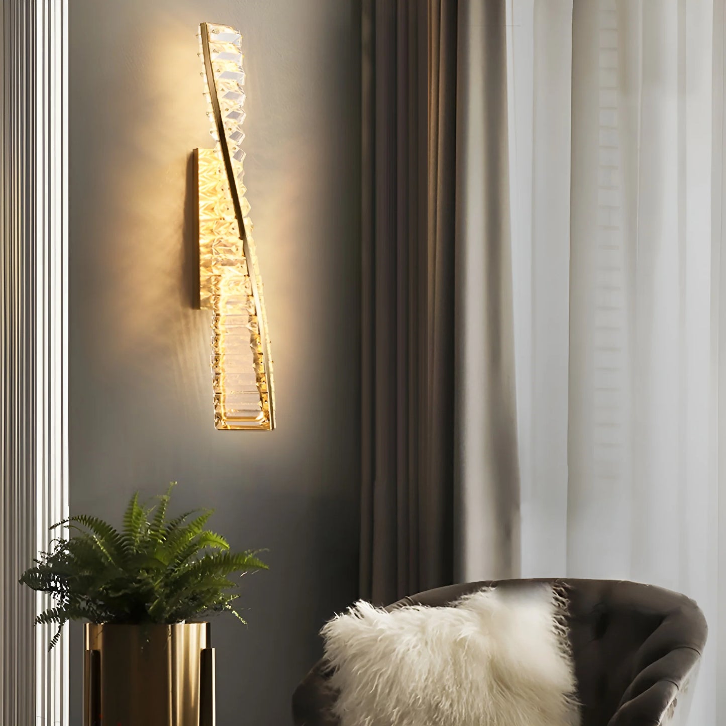 Lámpara de pared de cristal hélice doble de ADN
