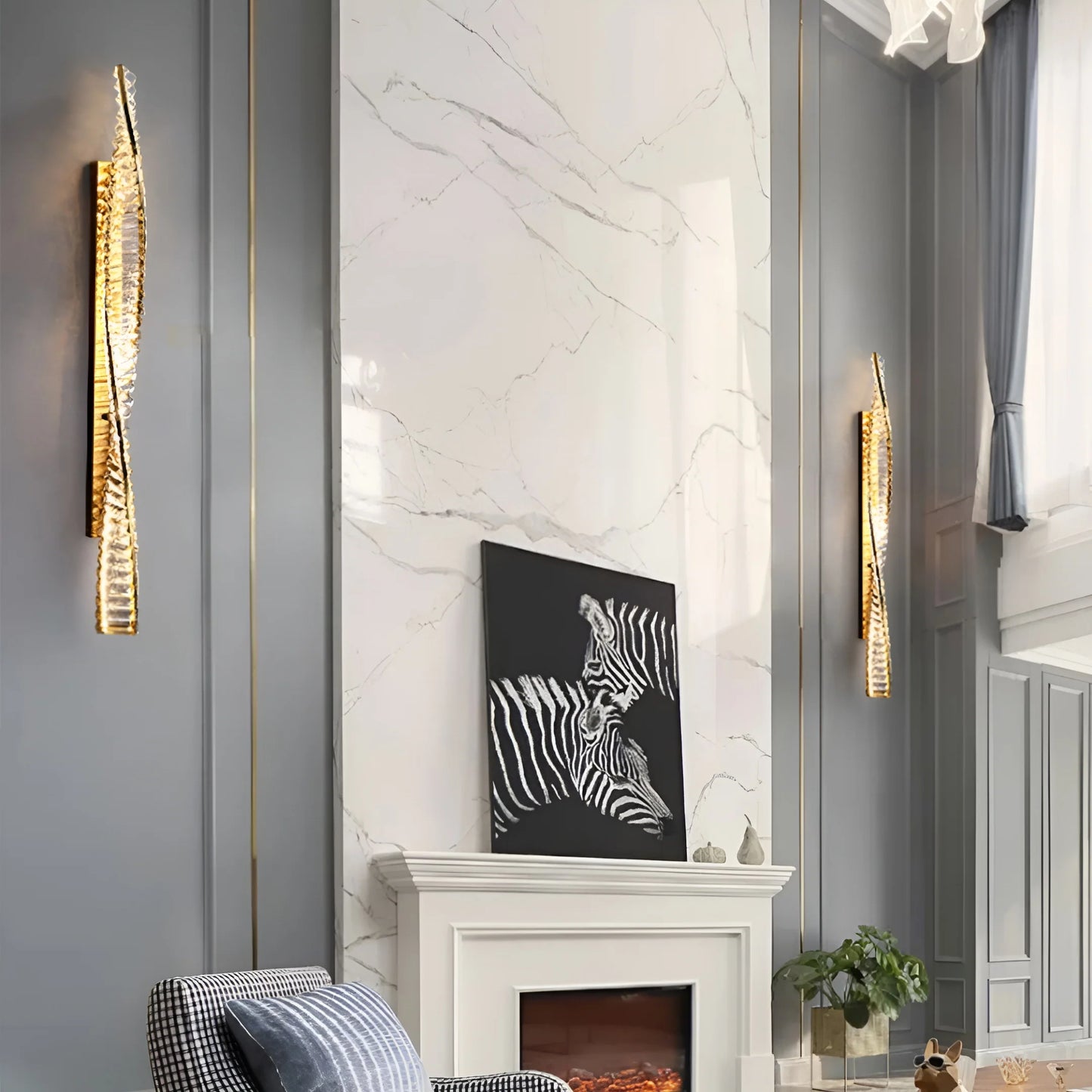 Lámpara de pared de cristal hélice doble de ADN
