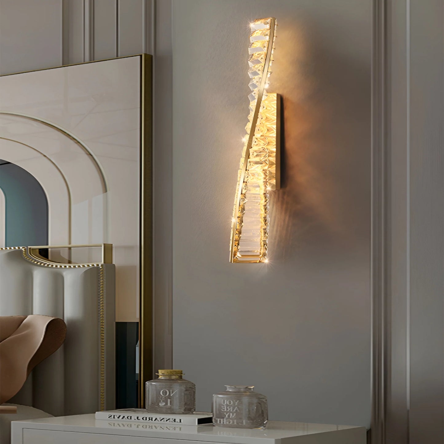 Lámpara de pared de cristal hélice doble de ADN