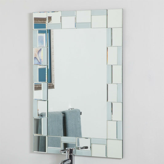 Espejo de baño rectangular moderno de 31.5 x 23.6 pulgadas con borde único
