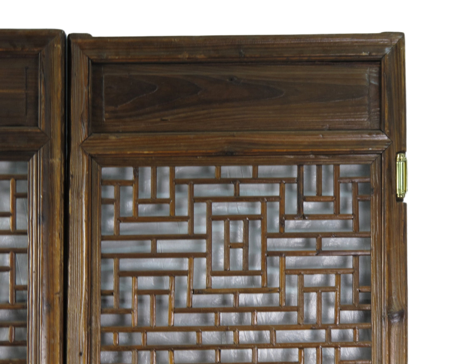 Z-Par de puertas chinas antiguas de celosía con el carácter de "Doble felicidad"