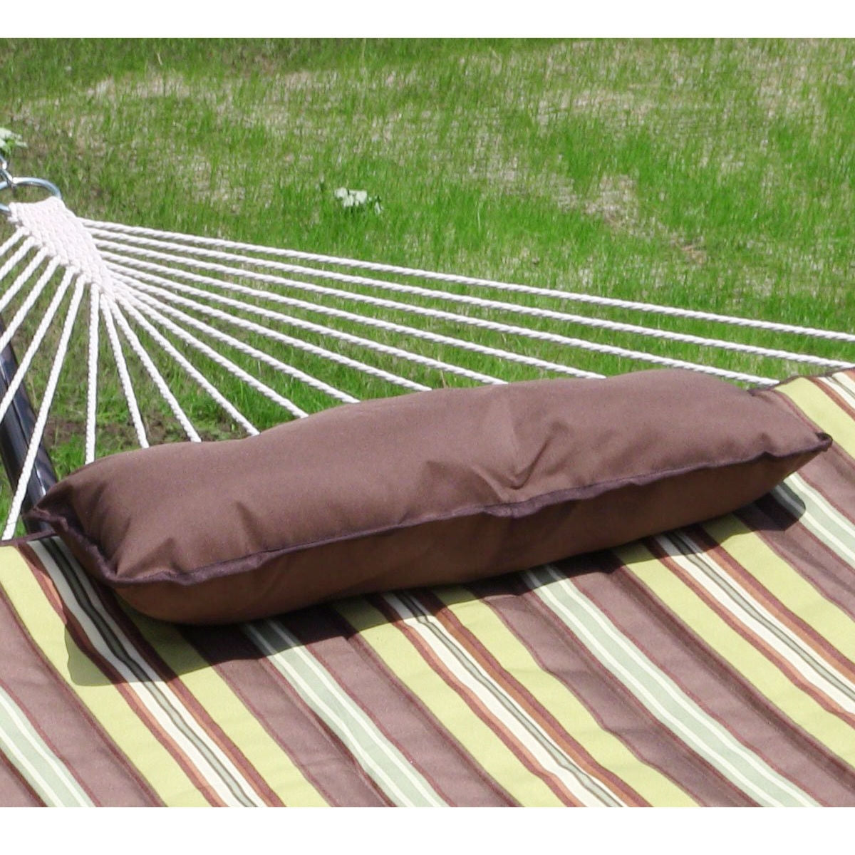 Hamaca de Cuerda con Soporte, Colchoneta y Almohada de 55 x 144 pulgadas - Rayas del Desierto
