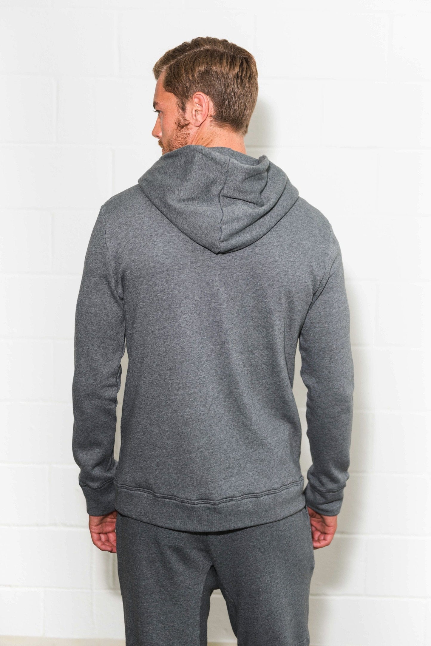 Sudadera con capucha y cremallera de felpa francesa para hombre