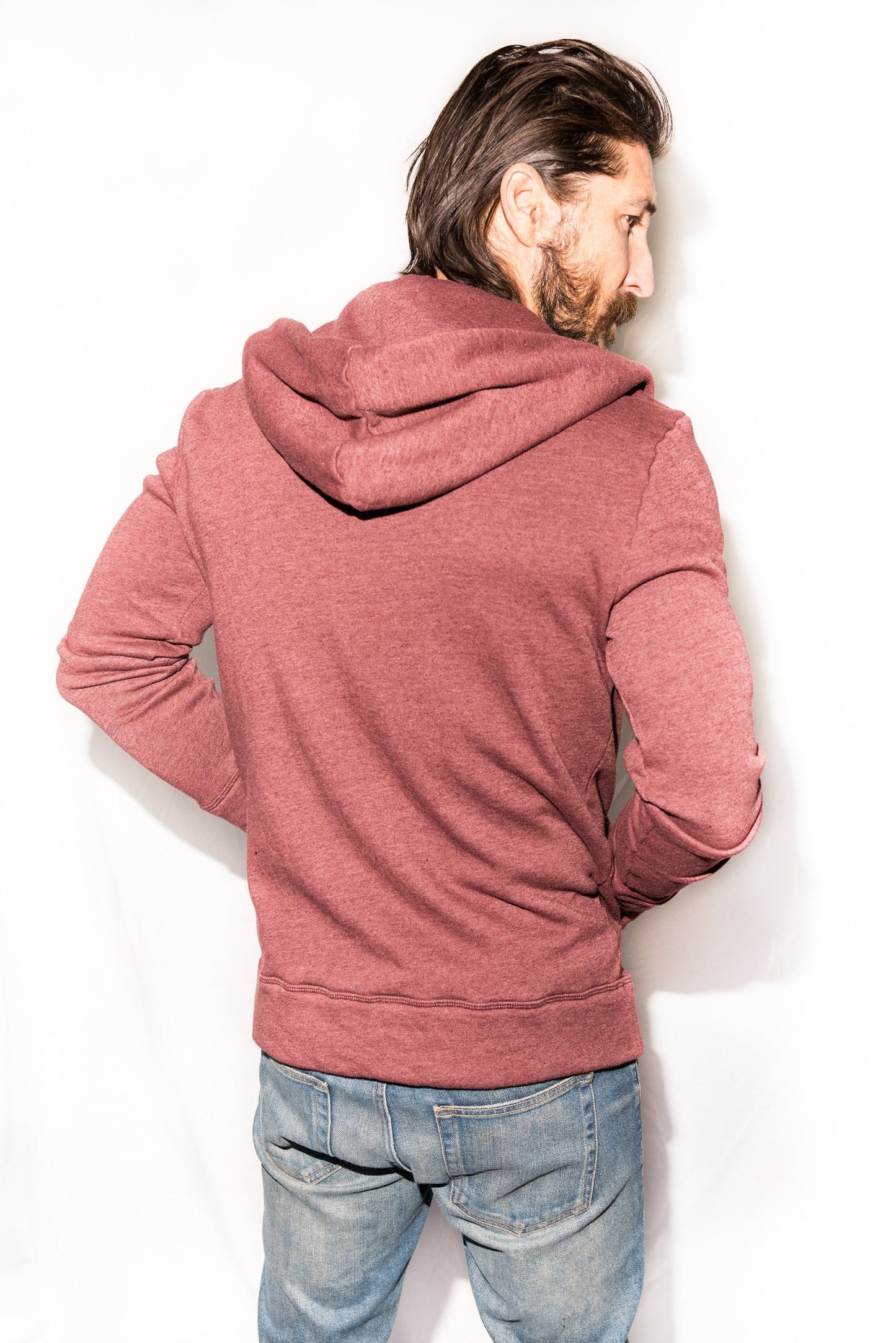 Sudadera con capucha y cremallera de felpa francesa para hombre