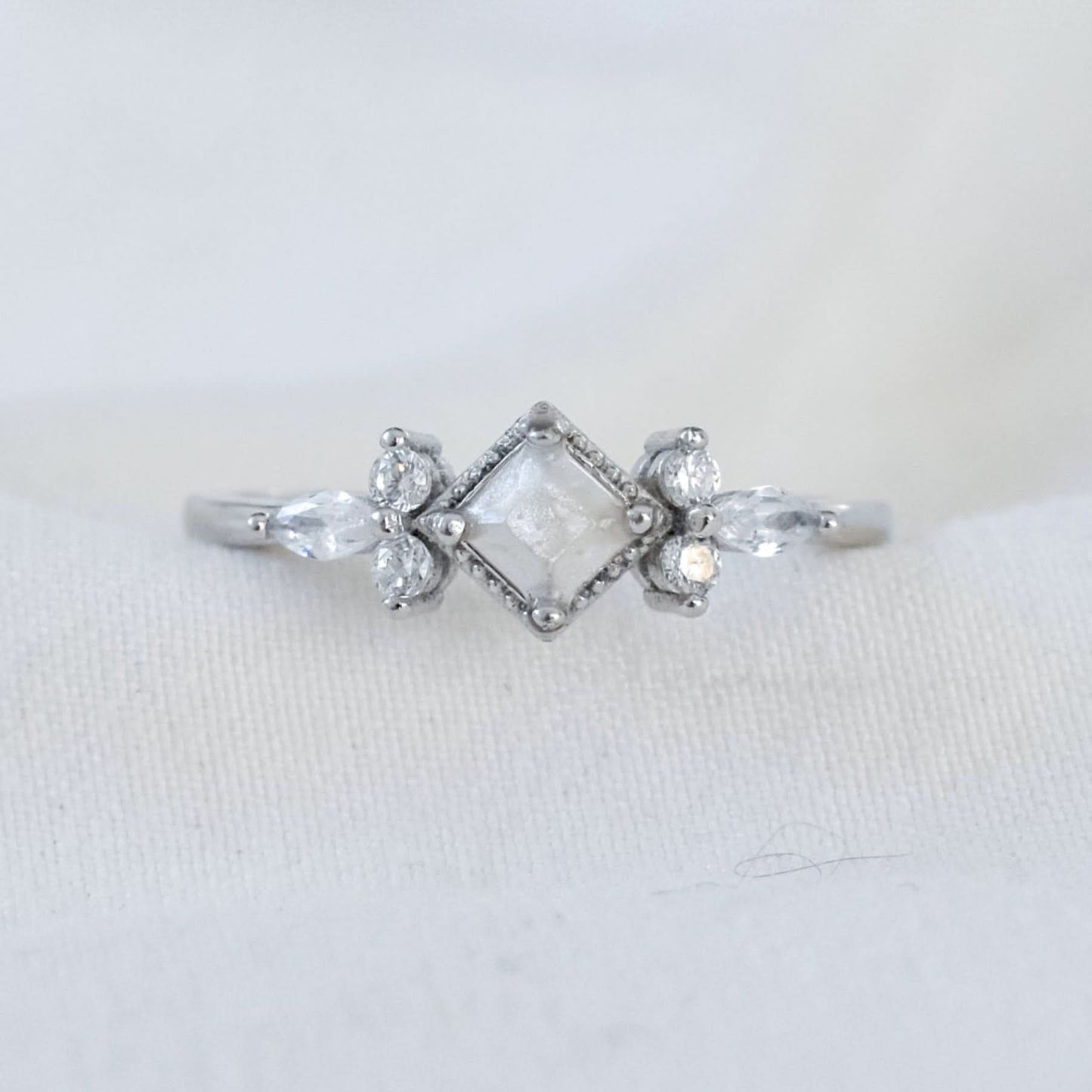 Dainty Square and Marquise Ring