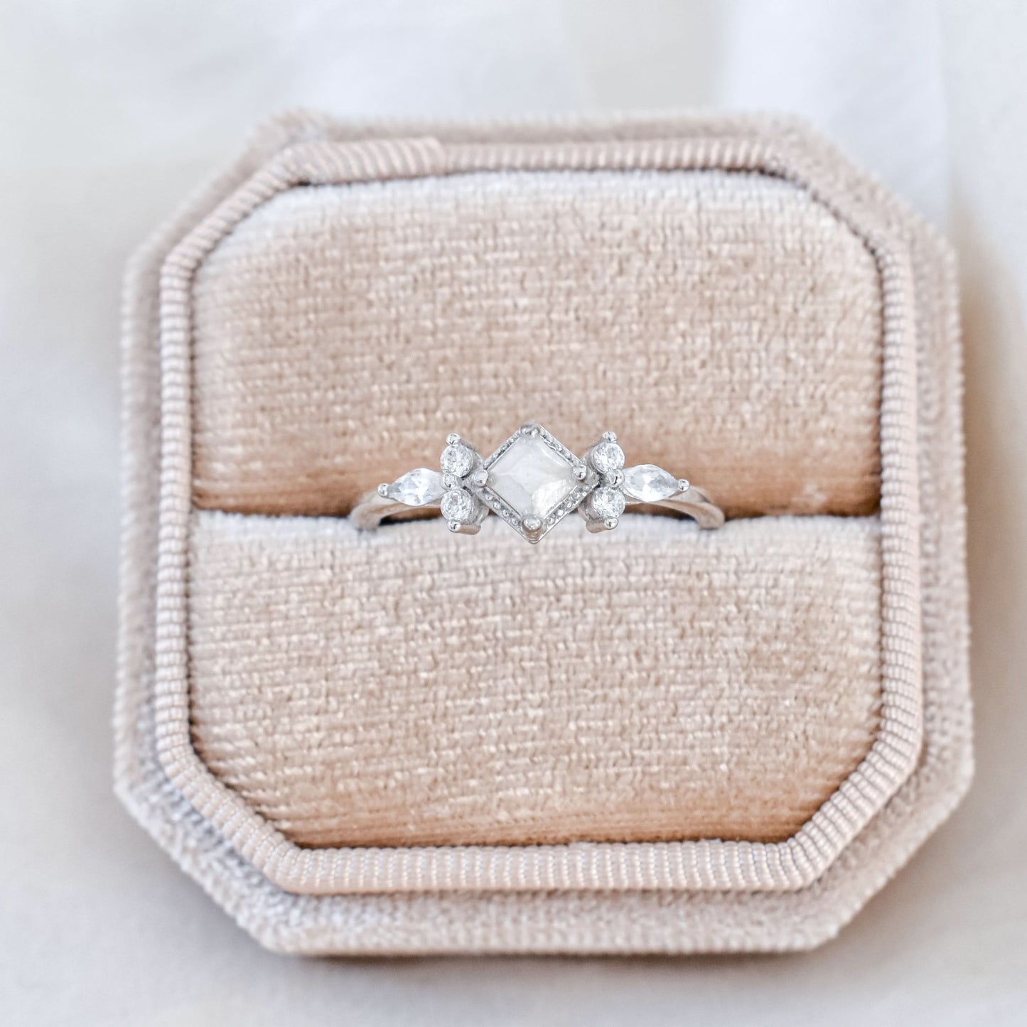 Dainty Square and Marquise Ring