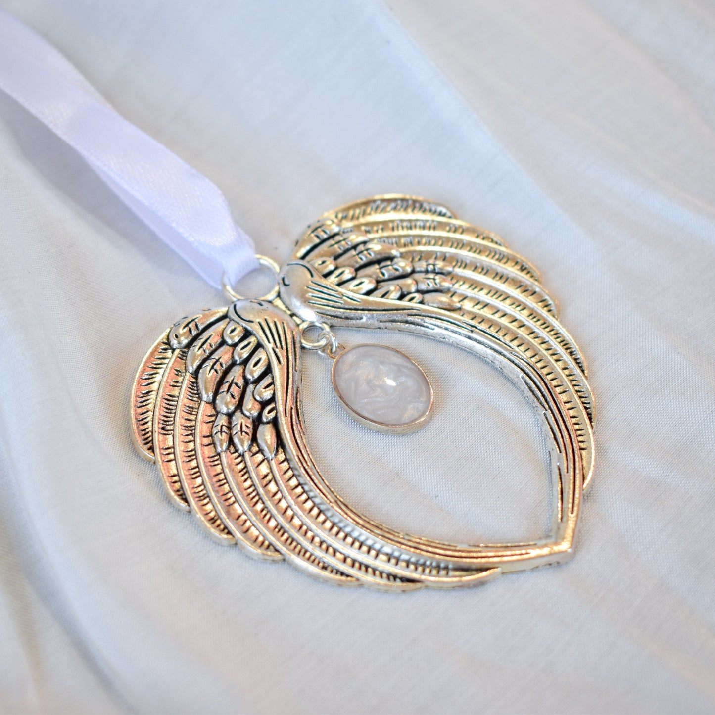 Silver Angel Wings Ornament