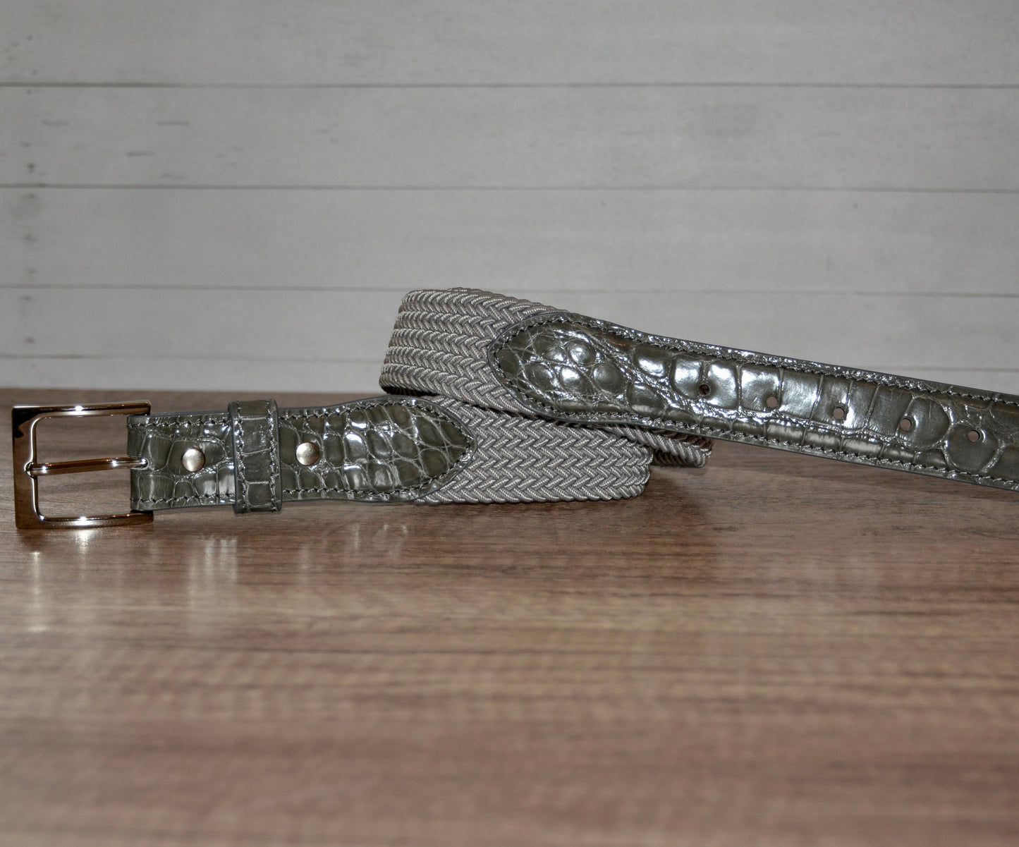 The Stretch Belt, Grey & White