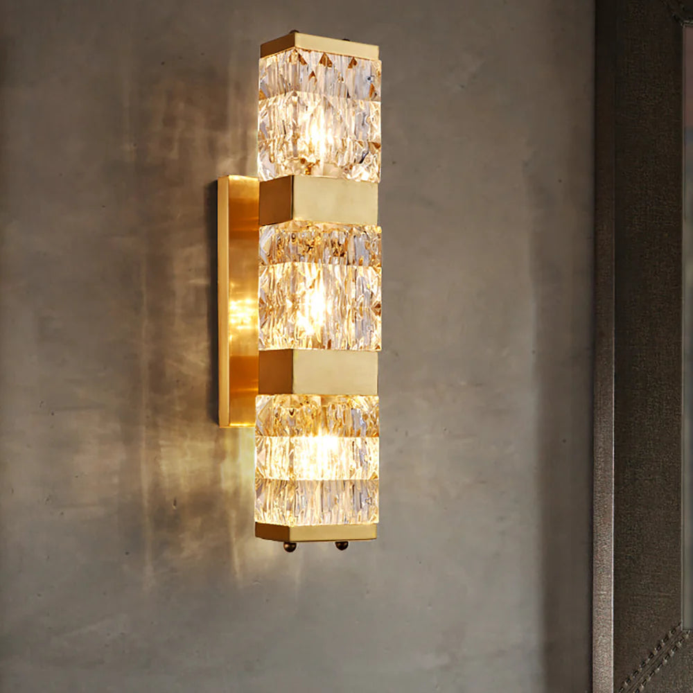 Lámpara de pared de lujo Dacio Golden Crystal