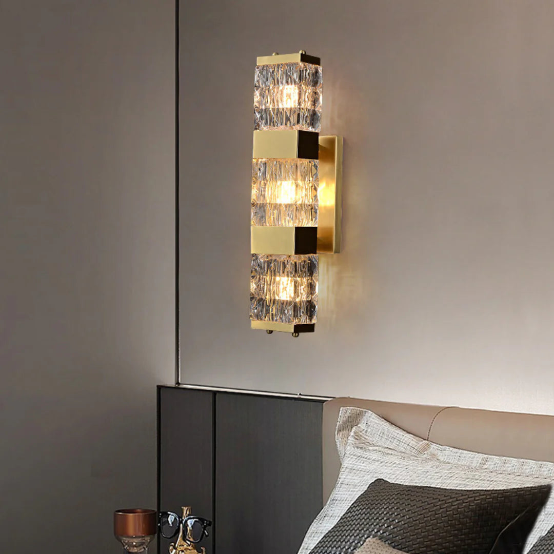 Lámpara de pared de lujo Dacio Golden Crystal