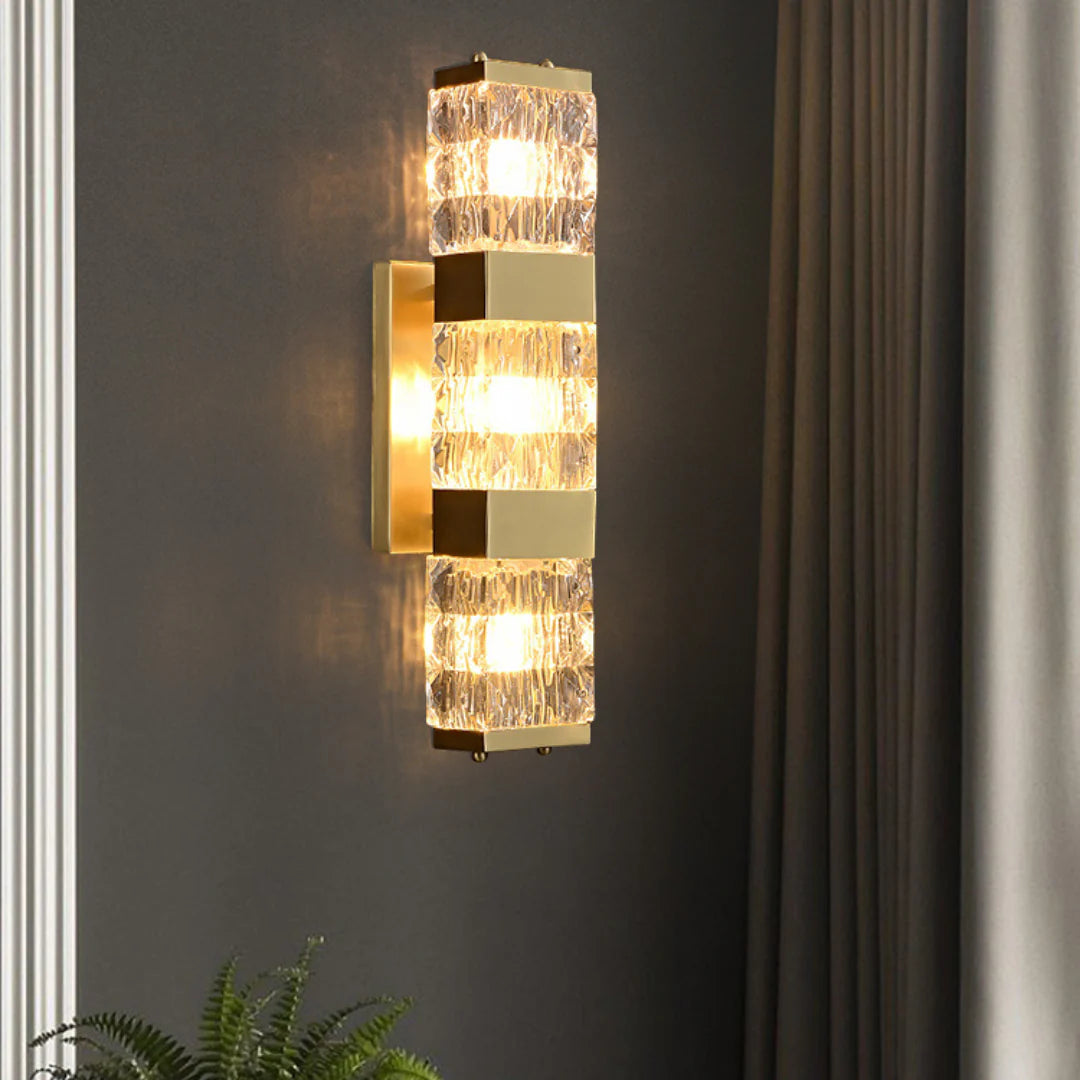 Lámpara de pared de lujo Dacio Golden Crystal