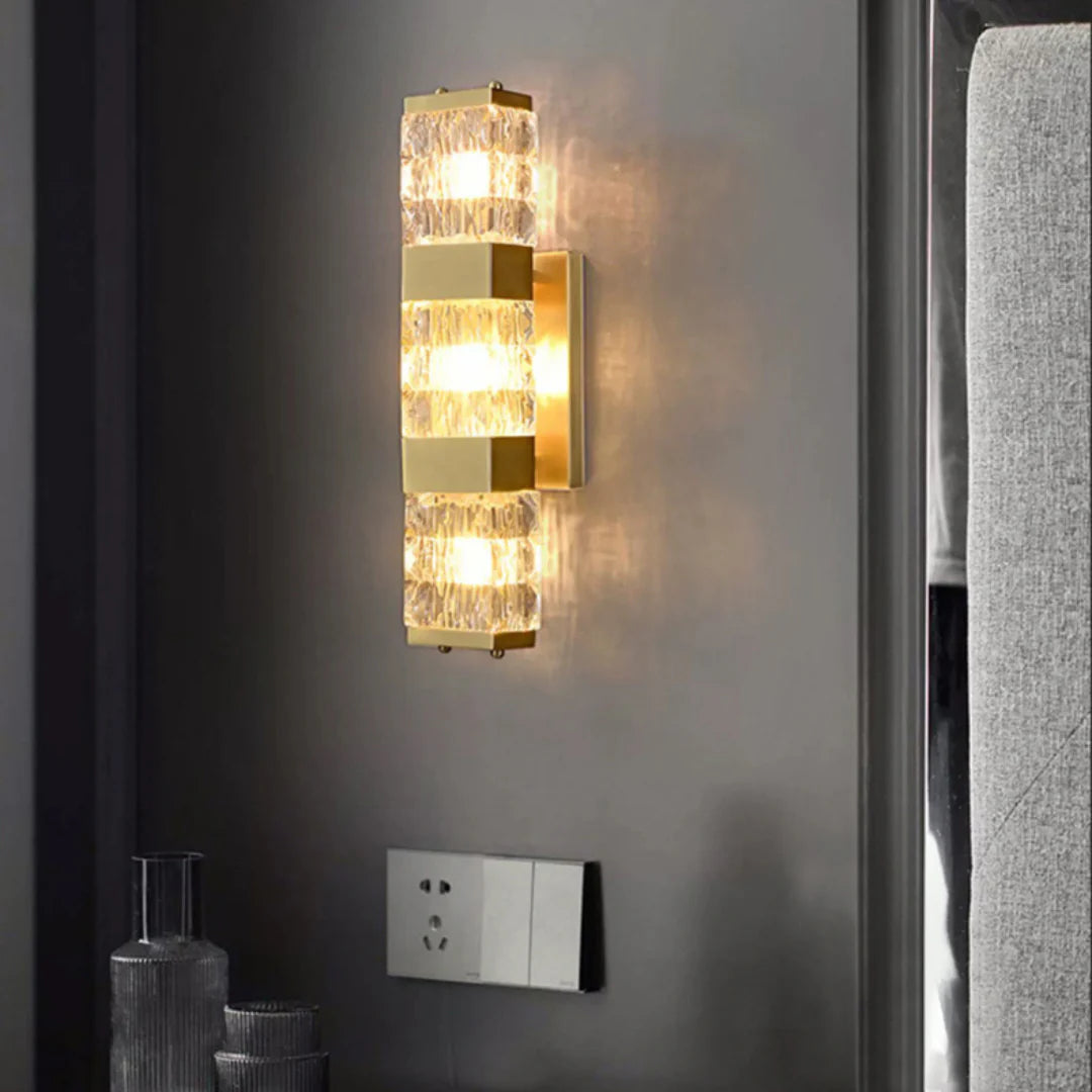 Lámpara de pared de lujo Dacio Golden Crystal