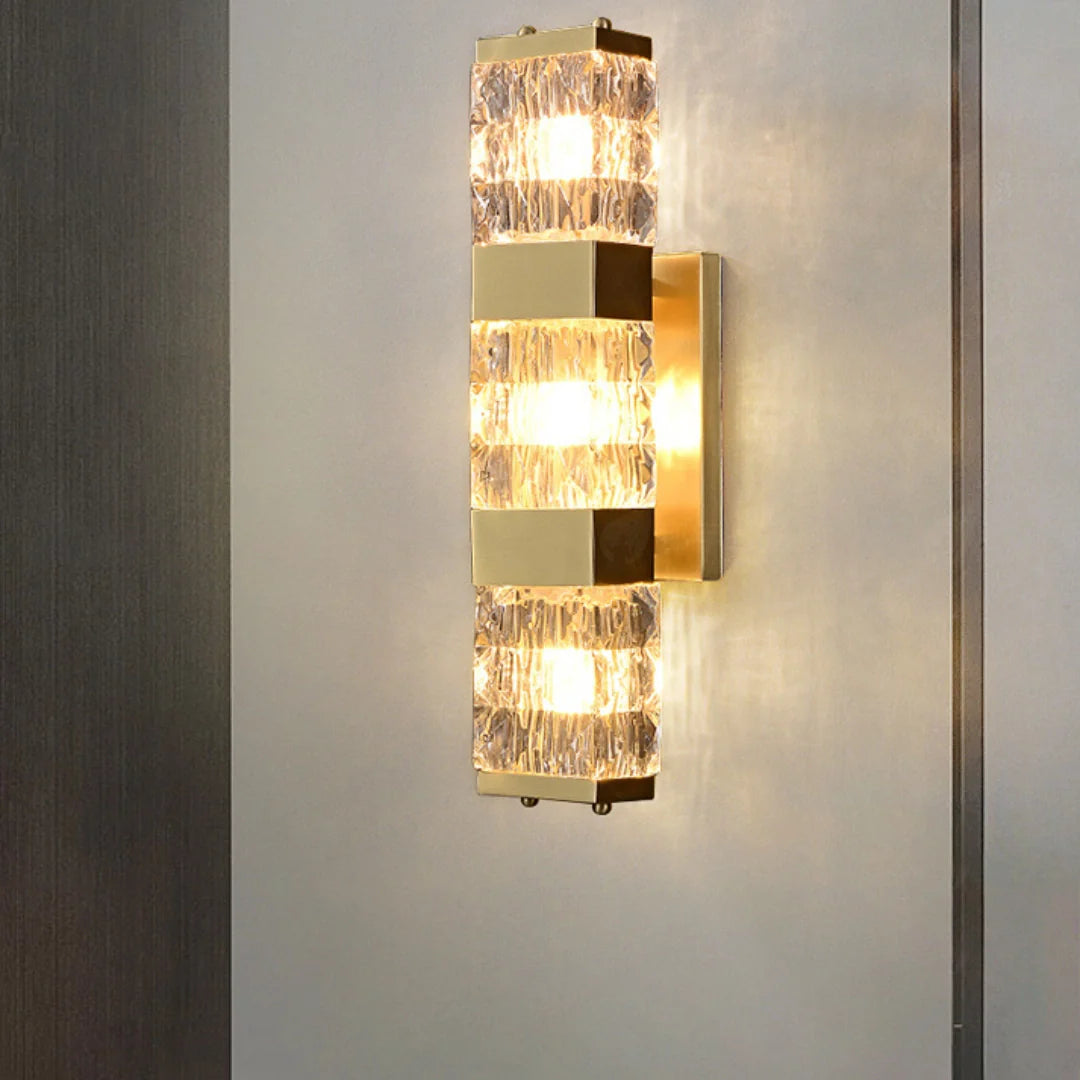 Lámpara de pared de lujo Dacio Golden Crystal