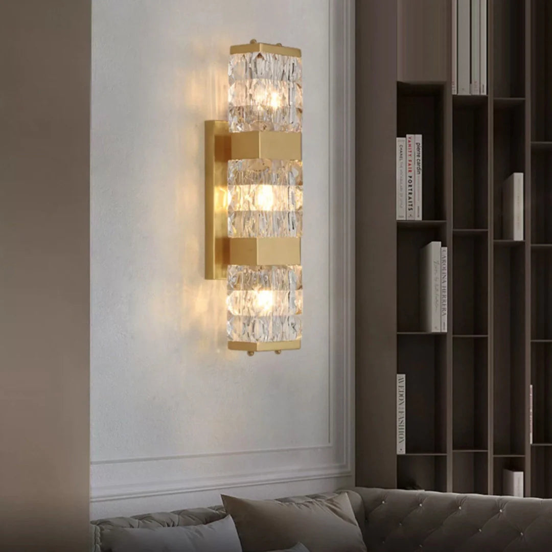 Lámpara de pared de lujo Dacio Golden Crystal