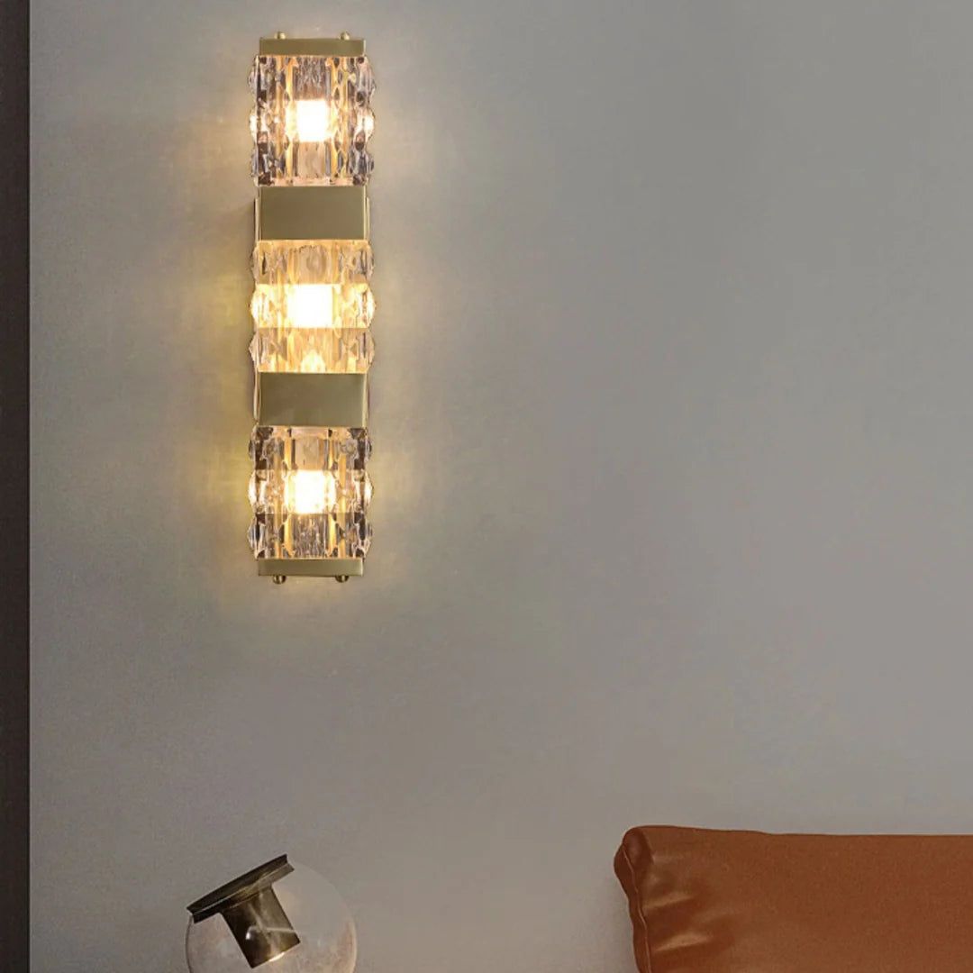 Lámpara de pared de lujo Dacio Golden Crystal