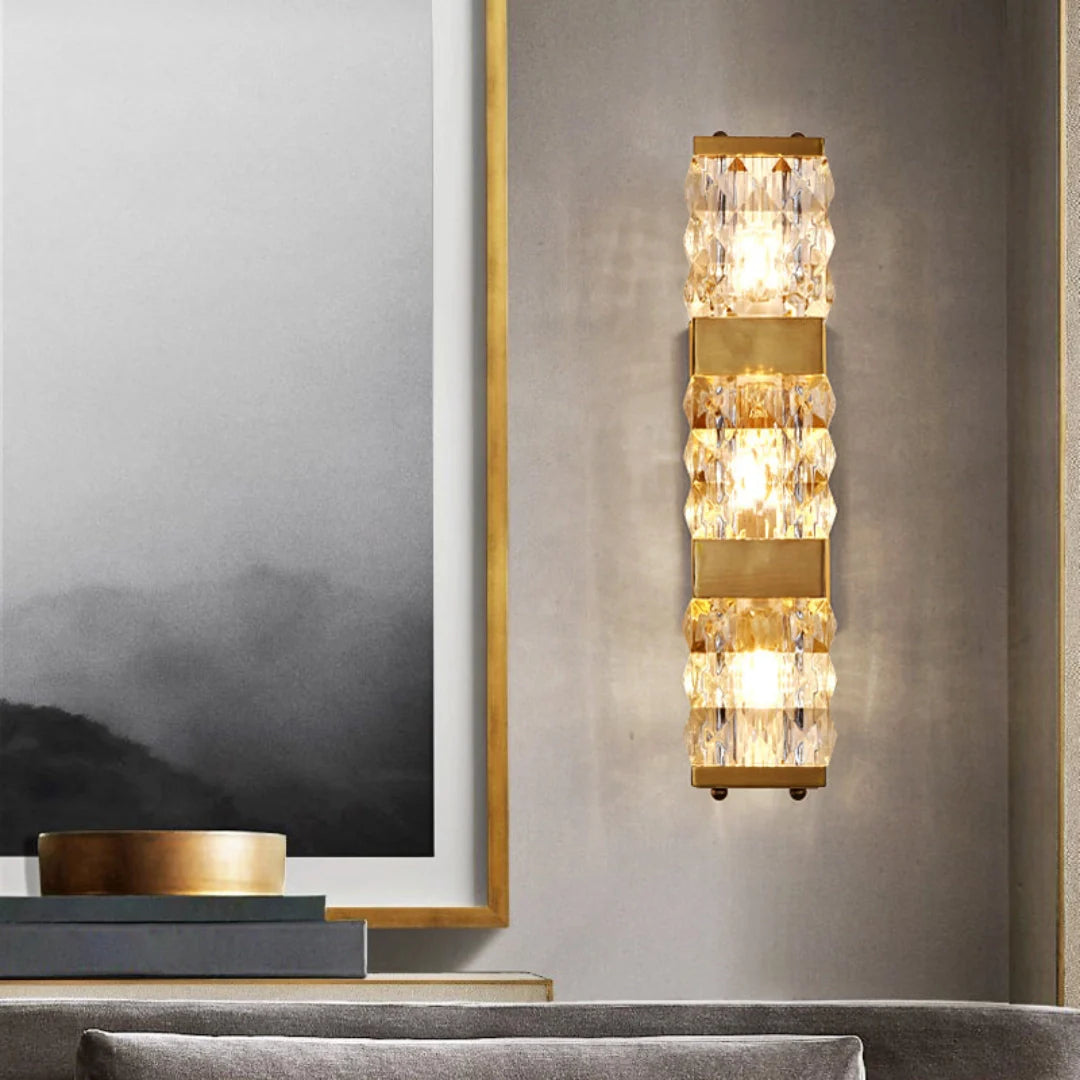 Lámpara de pared de lujo Dacio Golden Crystal