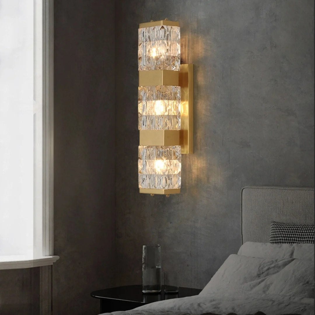 Lámpara de pared de lujo Dacio Golden Crystal