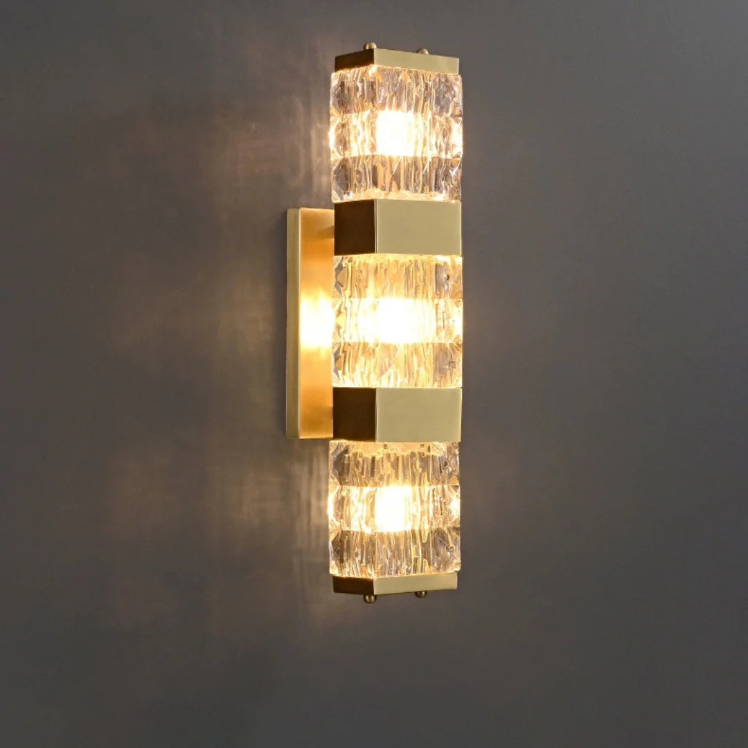 Lámpara de pared de lujo Dacio Golden Crystal