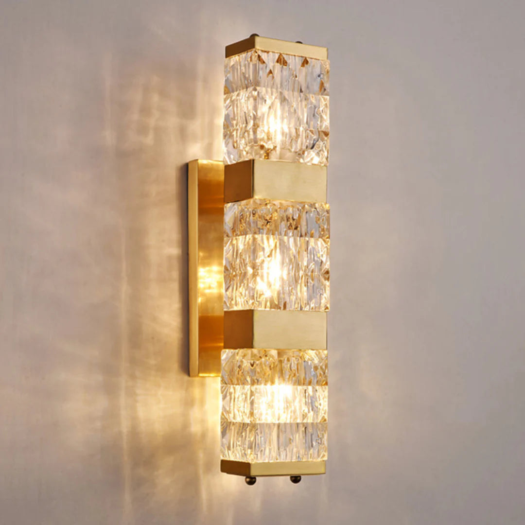 Lámpara de pared de lujo Dacio Golden Crystal