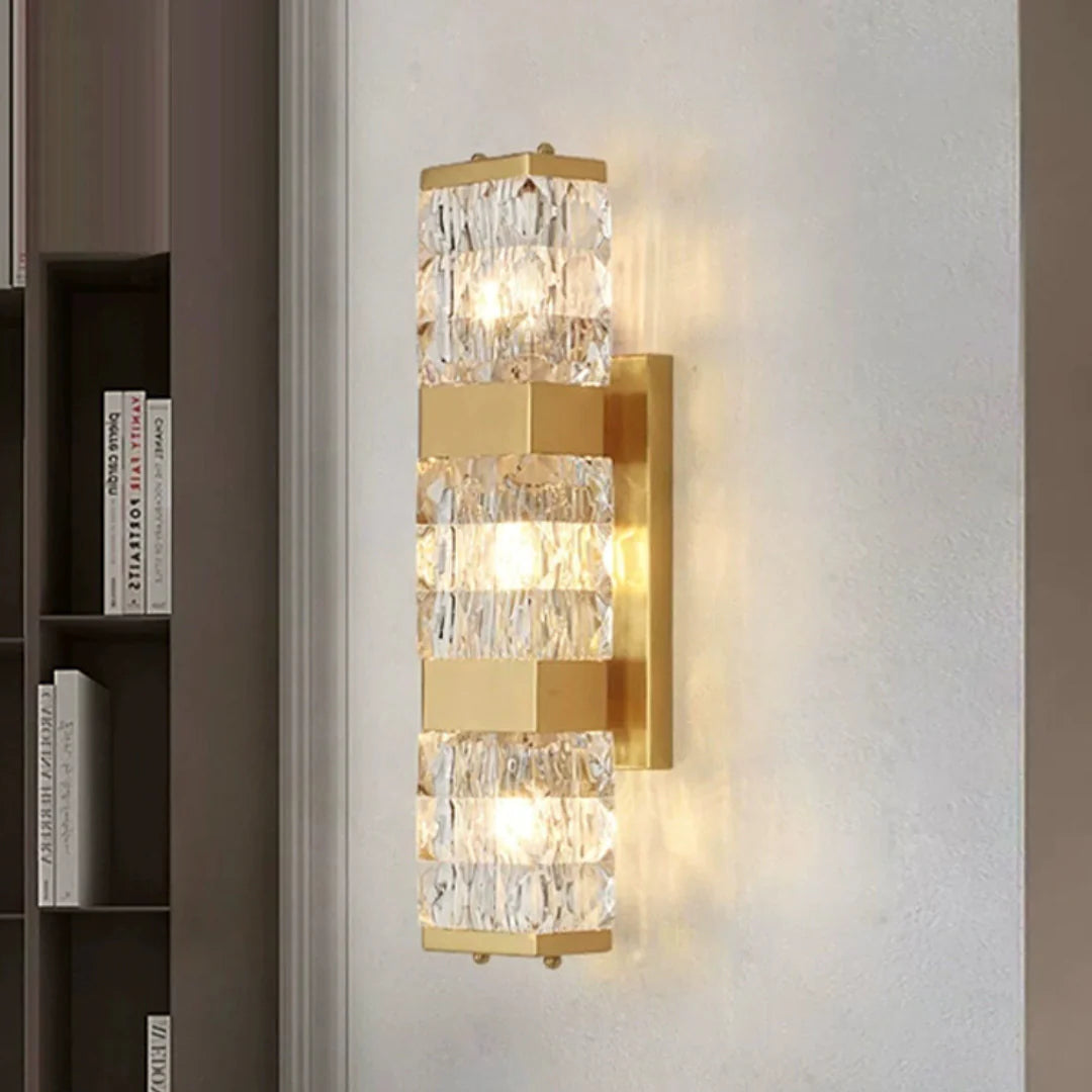 Lámpara de pared de lujo Dacio Golden Crystal
