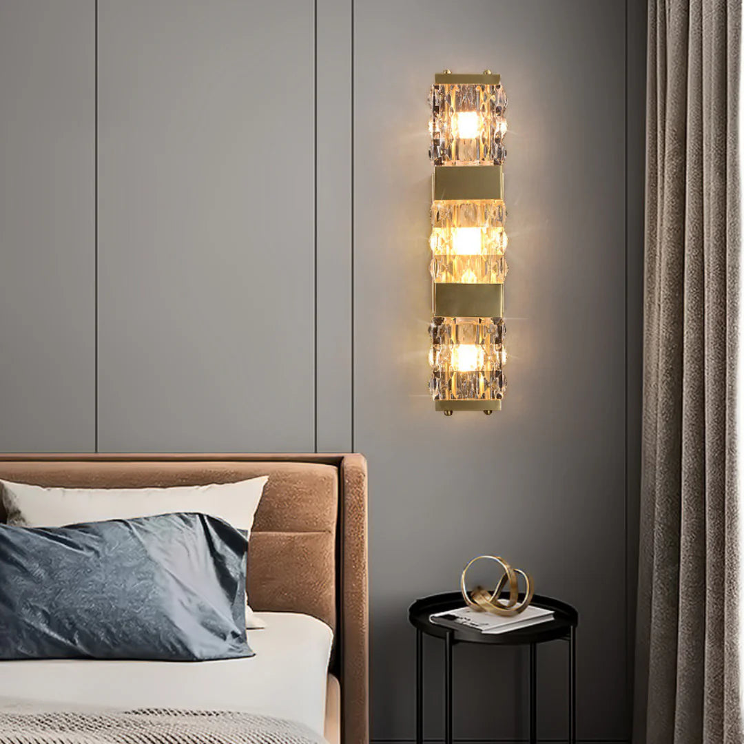 Lámpara de pared de lujo Dacio Golden Crystal