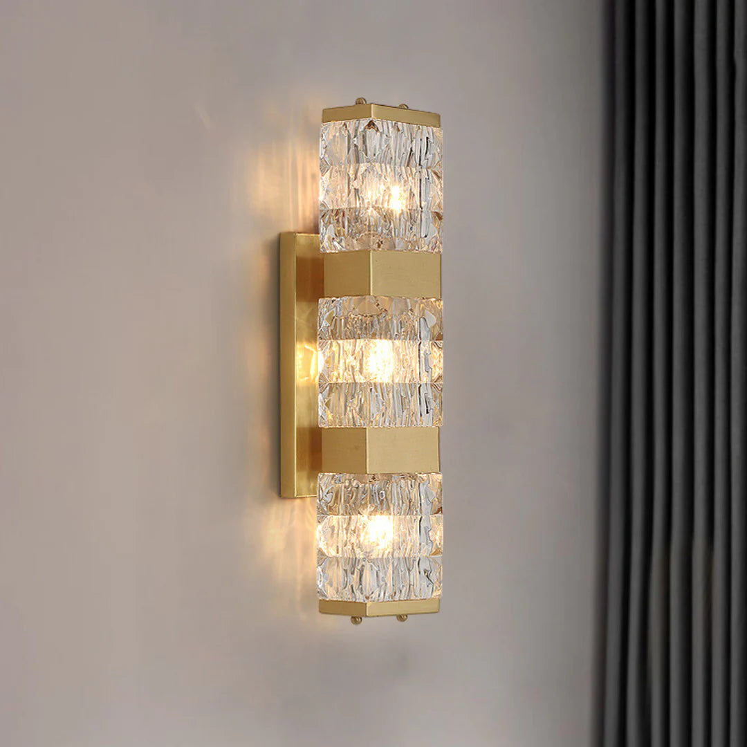 Lámpara de pared de lujo Dacio Golden Crystal
