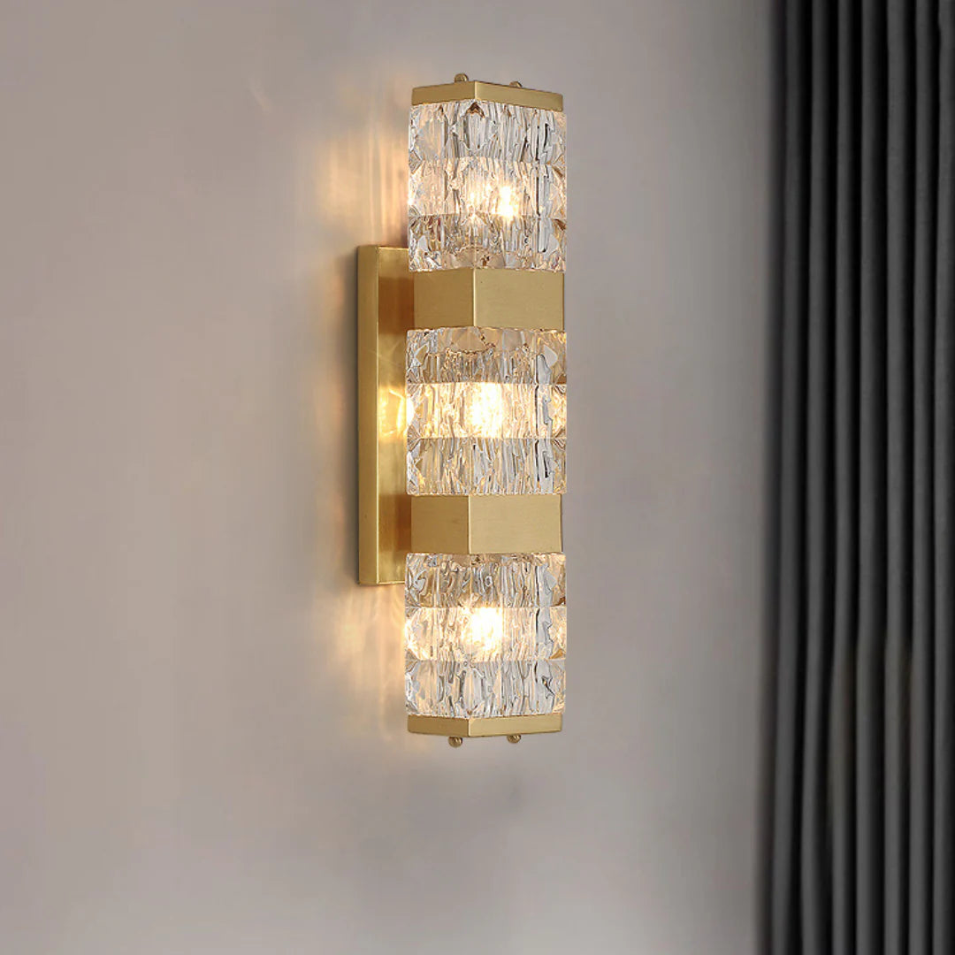 Lámpara de pared de lujo Dacio Golden Crystal
