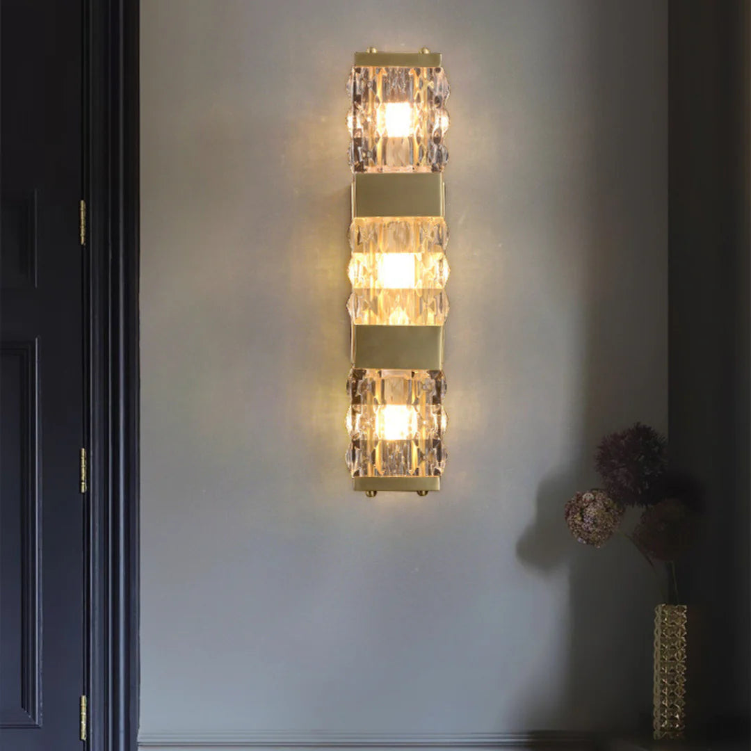 Lámpara de pared de lujo Dacio Golden Crystal