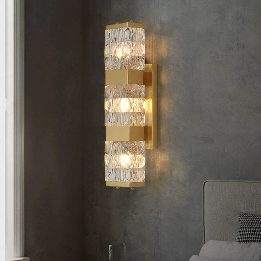 Lámpara de pared de lujo Dacio Golden Crystal