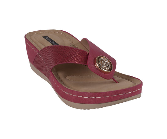 Sandalias de cuña Dafni rojas para mujer