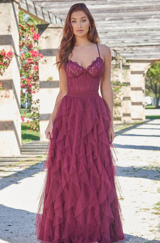 Dahlia Gown - Mulberry - Tulle & Lace Dress