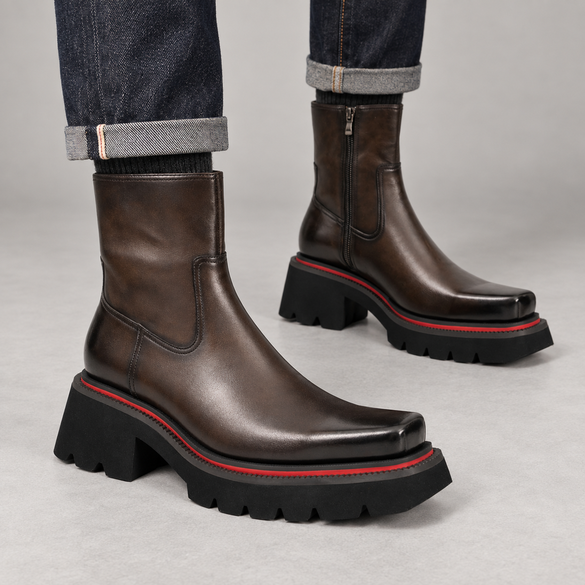 Dark Brown Calf Leather Chelsea Boots