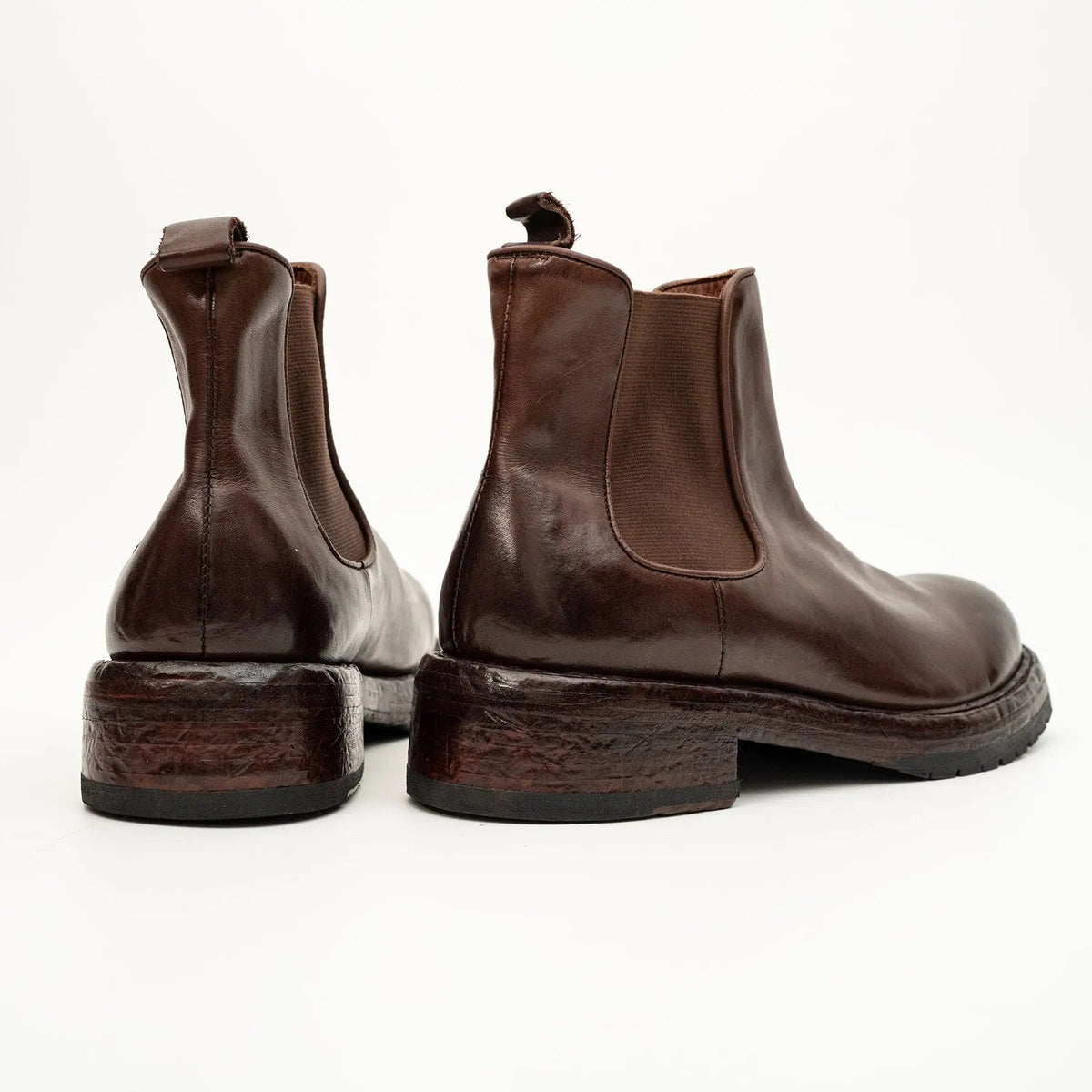 Brown Plain-Toe Cow Leather Chelsea Boots