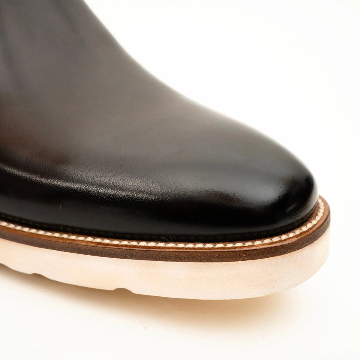 Dark Brown Plain-Toe Cow Leather Chelsea Boots