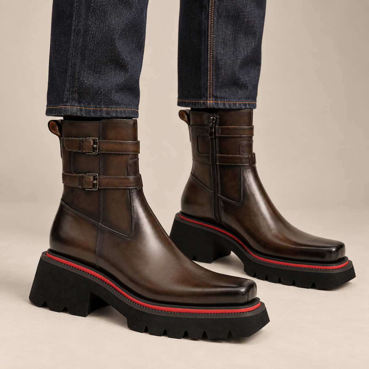 Dark Brown Cow Leather Chelsea Boots
